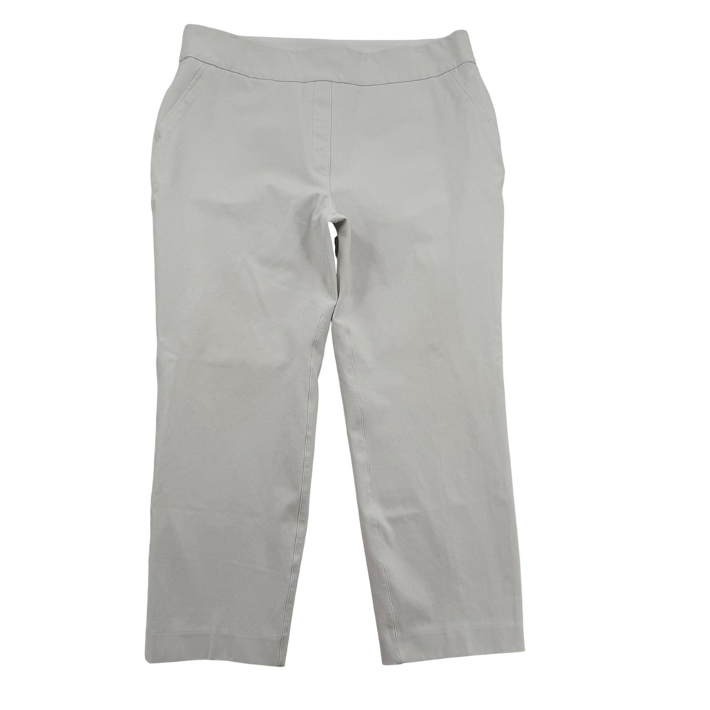 Spanx 1X (36) The Perfect Pant Straight Leg Cropped White Stretch Twill Capris